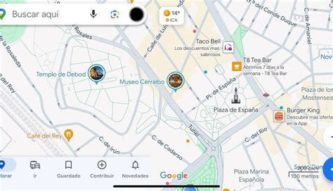 Captura de pantalla de Google Maps mostrando un 