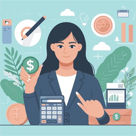 Icono de mujer administrando libremente sus finanzas o bienes
