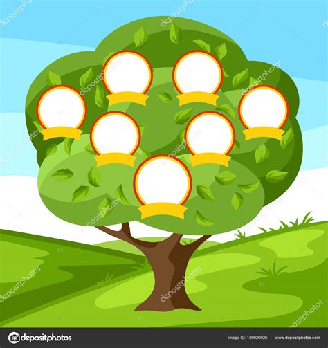 Dibujo de árbol genealógico con una figura central de abuela
