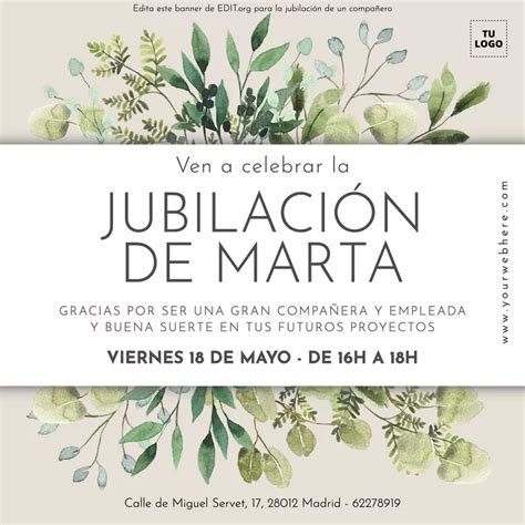 Diseño de invitación formal para ceremonia de jubilación de profesora