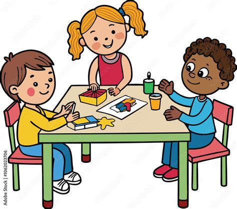 Ilustración de niños jugando y aprendiendo en un entorno libre