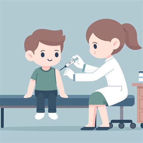 Ilustración de un niño recibiendo medicación en un entorno de cuidado
