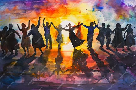 Personas bailando y celebrando en un entorno espiritual