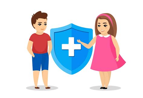 Ilustración de niños recibiendo atención y protección