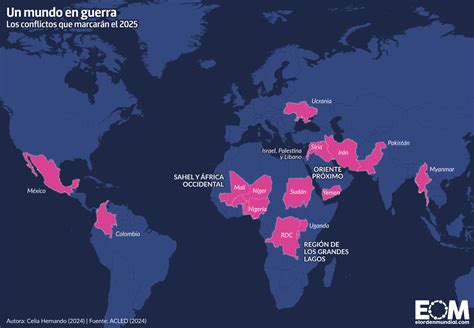 Mapa mundial o infografía mostrando zonas de conflicto o pobreza infantil