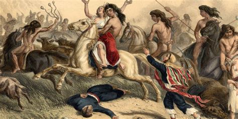 Representación de la Guerra de Arauco y el avance de la colonización.