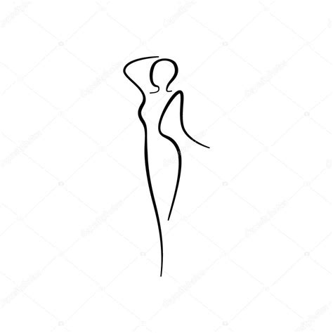 Dibujo estilizado de una silueta femenina madura