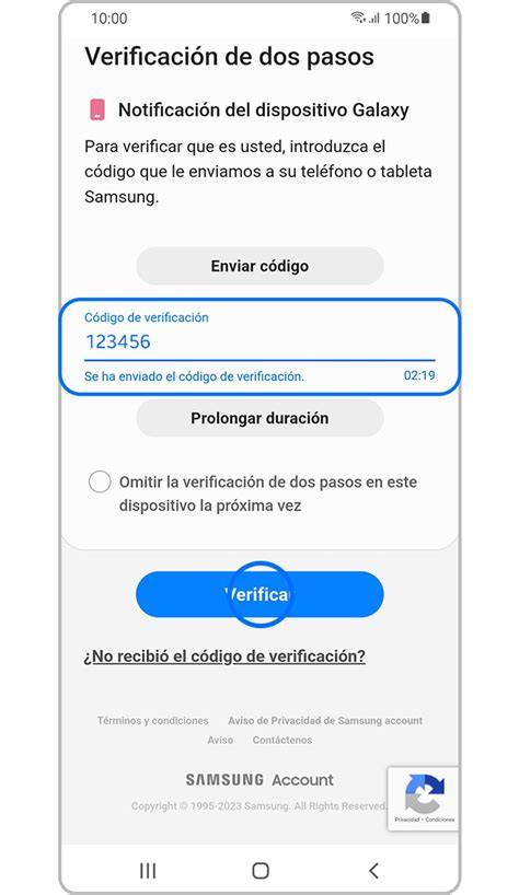 Formulario de verificación rápida en un dispositivo móvil