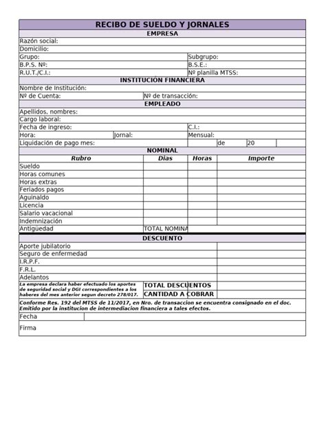 tabla de conceptos de recibo de sueldo