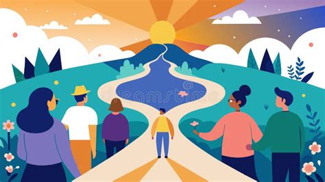 Ilustración de niños con un futuro esperanzador y apoyo familiar