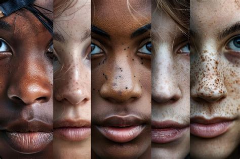 Infografía comparativa de rasgos faciales entre diferentes etnias indígenas de Chile
