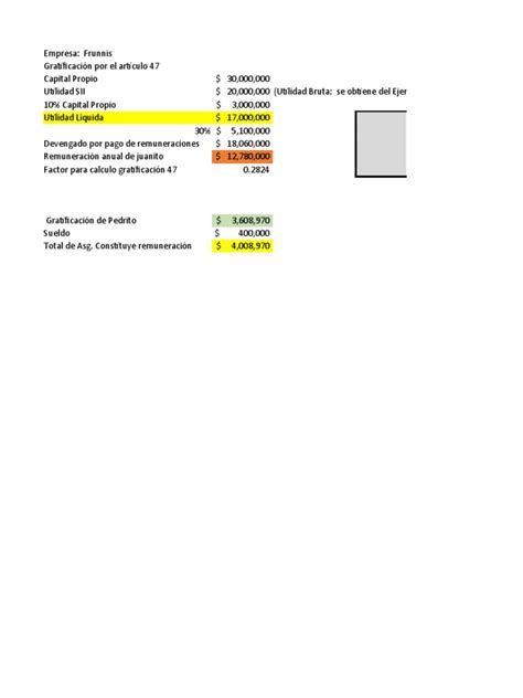 Diagrama de cálculo de gratificación por Artículo 47