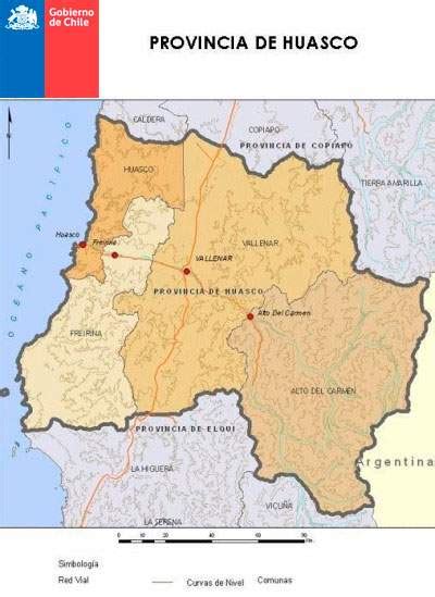 Mapa de la Región de Atacama con enfoque en la provincia de Huasco y Freirina, mostrando la ubicación geográfica de los desafíos del SENAME.