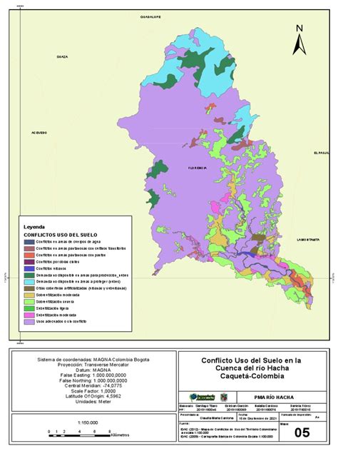 Mapa de conflictos por uso del suelo o de cobertura boscosa en una microcuenca