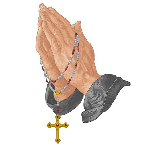 manos rezando con un rosario
