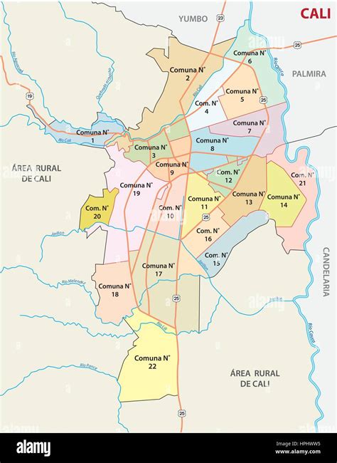 Mapa de Cali, Colombia, destacando zonas urbanas y rurales con indicadores socioeconómicos