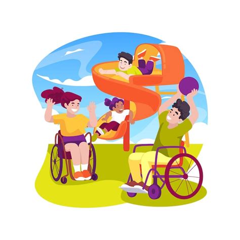 Ilustración de un adulto con discapacidad en un entorno de cuidado