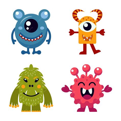 Diseño de personajes de bebés monstruos adorables