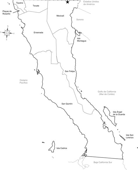Mapa con ubicaciones de Serena Centers en Baja California