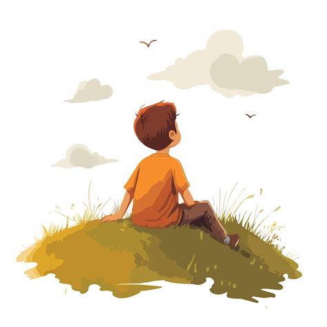 Ilustración de la silueta de un niño mirando un horizonte, simbolizando esperanza y futuro
