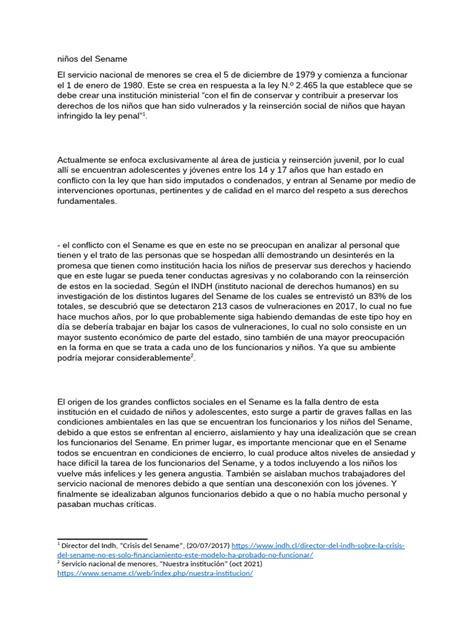 Gráfico comparativo de informes sobre el Sename: ONU vs PDI