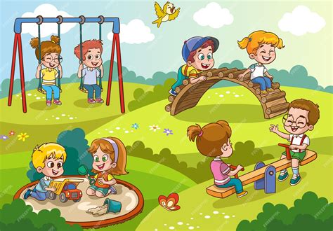 Foto temática de una cuidadora jugando con niños en un parque en Puente Alto
