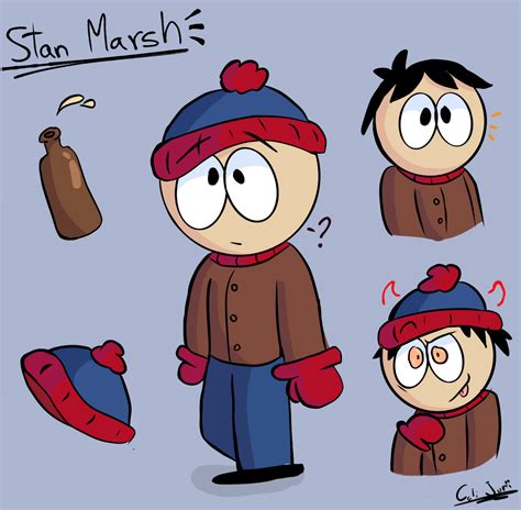 Stan Marsh con expresión cínica en South Park, rodeado de objetos que parecen excremento