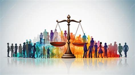 Imagen conceptual de balanza de la justicia con elementos de equidad