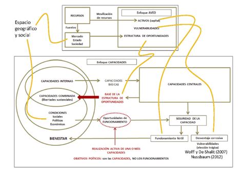 Diagrama o infografía del enfoque AVEO (Activos, Vulnerabilidad, Estructura de Oportunidades)