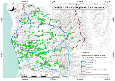 Mapa de proyectos de agua potable rural en La Araucanía