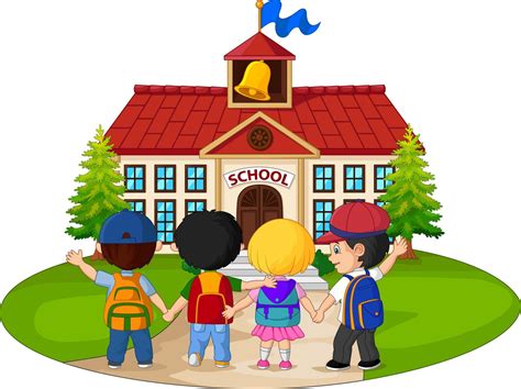 Foto de niños en una comunidad vulnerable asistiendo a la escuela