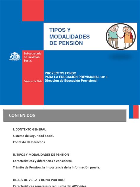 Esquema de las modalidades de pensión en el sistema chileno