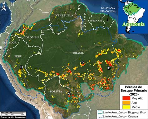 Mapa de la deforestación del Amazonas