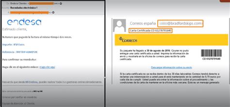 Ejemplo de correo electrónico de phishing con elementos sospechosos