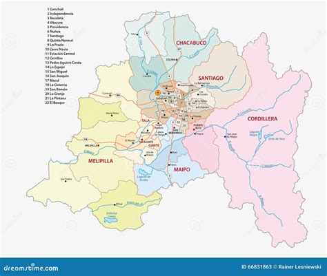 Mapa de escasez hídrica en la Región Metropolitana de Chile