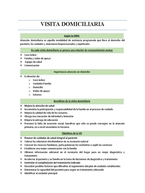 Esquema gráfico que diferencia los conceptos de visita domiciliaria integral, atención en domicilio y visita epidemiológica