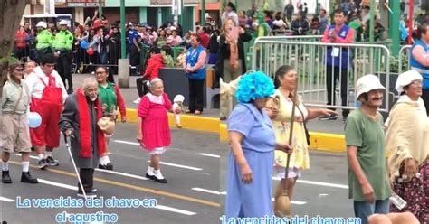 Adultos mayores desfilando con trajes típicos en Arica