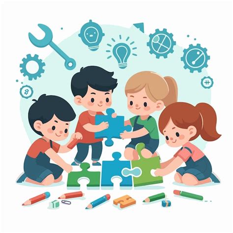 ilustración de un equipo multidisciplinario trabajando con un niño y su familia