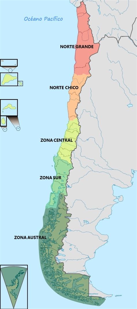 Mapa de Chile con la ubicación de los programas de ADRA