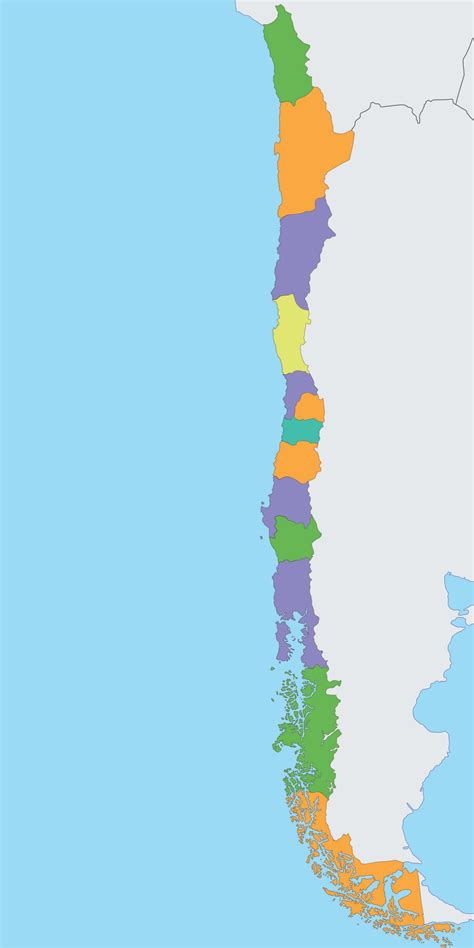Mapa de Chile con las divisiones regionales y la ubicación de las direcciones del Servicio de Reinserción Social Juvenil