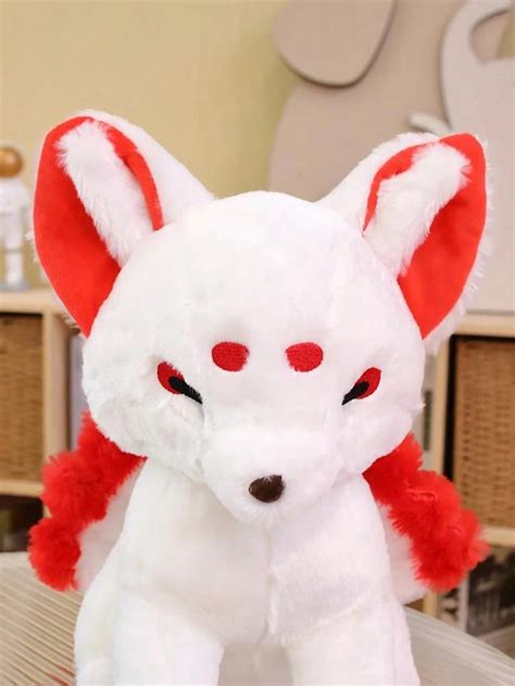 Peluche de zorro grande con detalles realistas y textura suave