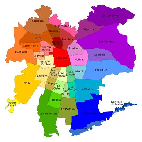 mapa de las comunas chilenas donde se implementa el Programa 24 Horas