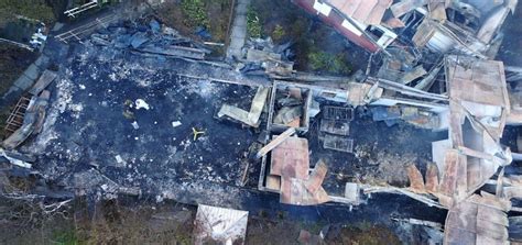 Vista aérea del hogar de ancianos Santa Marta de Chiguayante tras el incendio