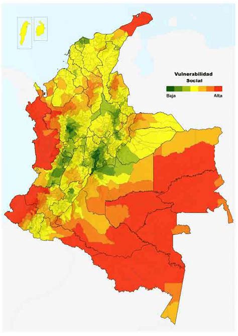 Mapa de vulnerabilidad social en una región afectada