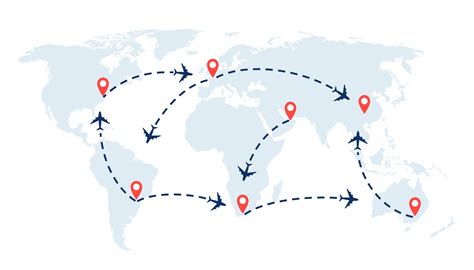 Mapa mundial con rutas de viaje destacadas para personas mayores