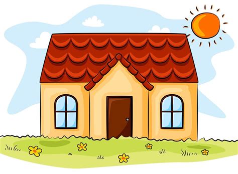 Ilustración de una casa con diferentes espacios marcados para alquiler (habitación, garaje)