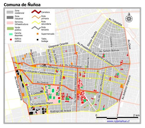 Mapa o esquema de ubicación del ex-Cuartel Ollagüe en la comuna de Ñuñoa, Santiago.