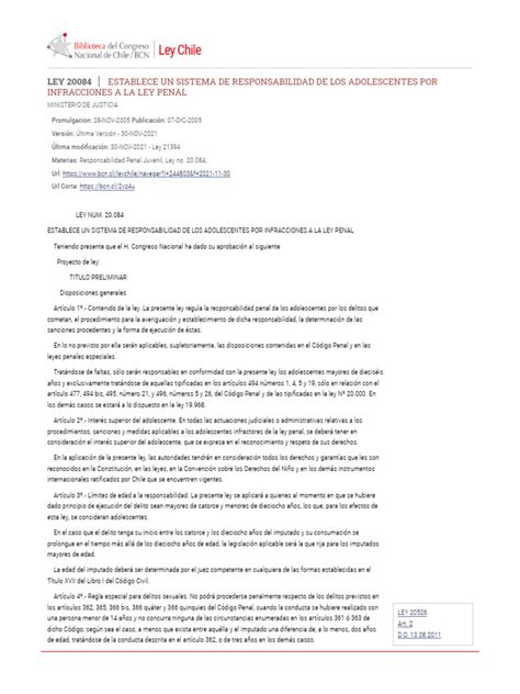 Infografía: Objetivos y resultados de la Ley 20.084 en Chile