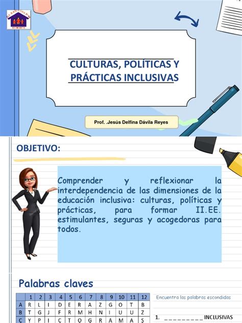 Diagrama que ilustra la relación entre Cultura, Políticas y Prácticas Inclusivas.