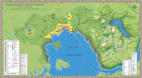 Mapa de Puerto Montt con zonas residenciales y turísticas destacadas